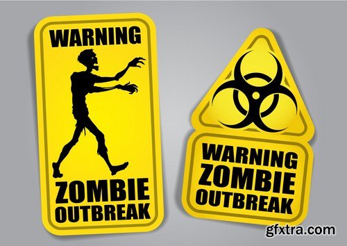 Zombie, Bigfoot & UFO Warning Signs 25xEPS
