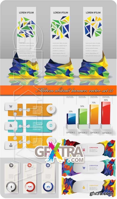Modern abstract banners vector set 33