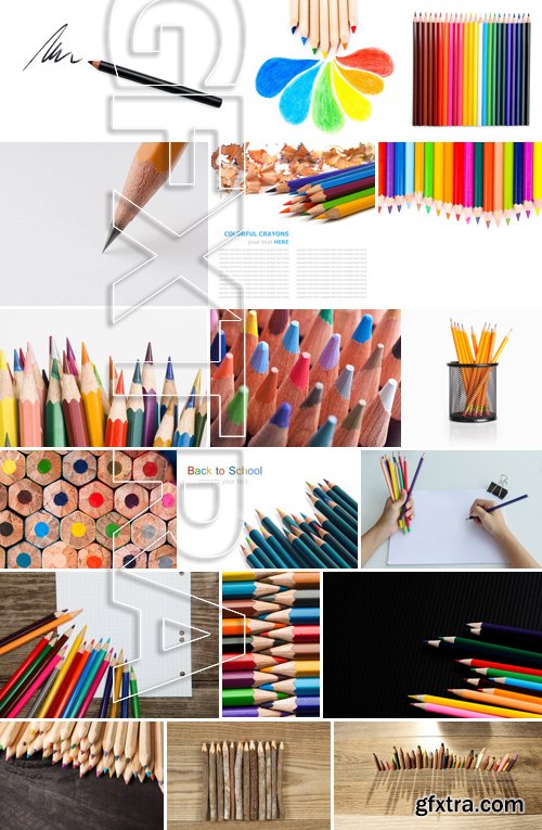 Stock Photos - Colored pencils, 25xJpg