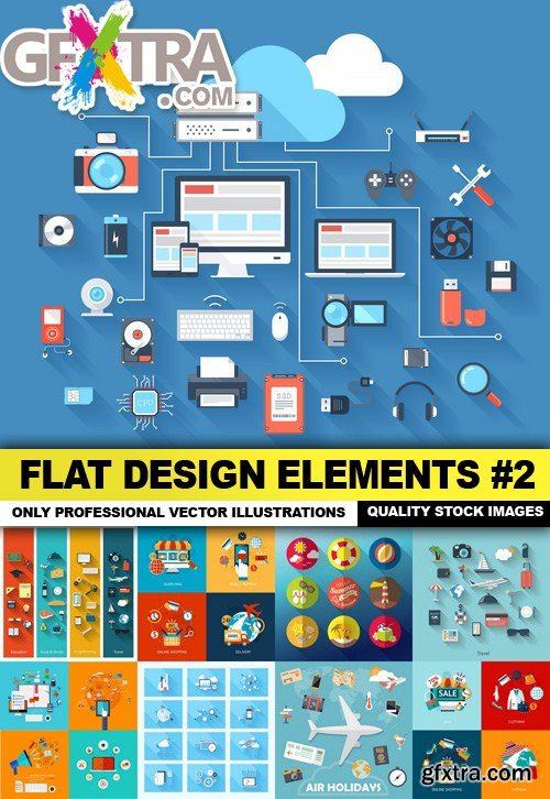 Flat Design Elements #2 - 25 Vector