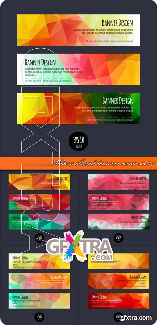 Modern abstract banners vector set 34