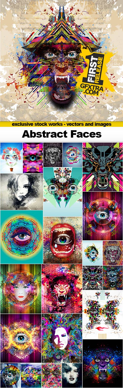 Abstract Faces - 25x JPEGs Abstract Faces - 25x JPEGs