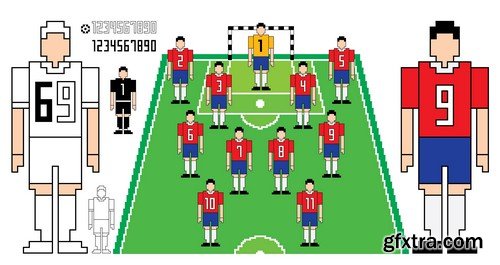 Stock Vectors - Pixel art, 25xEPS