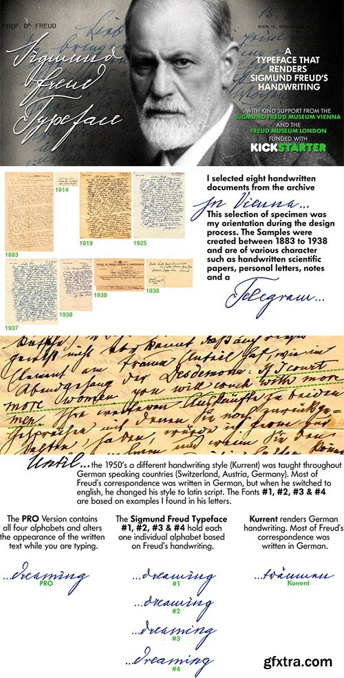 Sigmund Freud Font Family - 6 Fonts $191