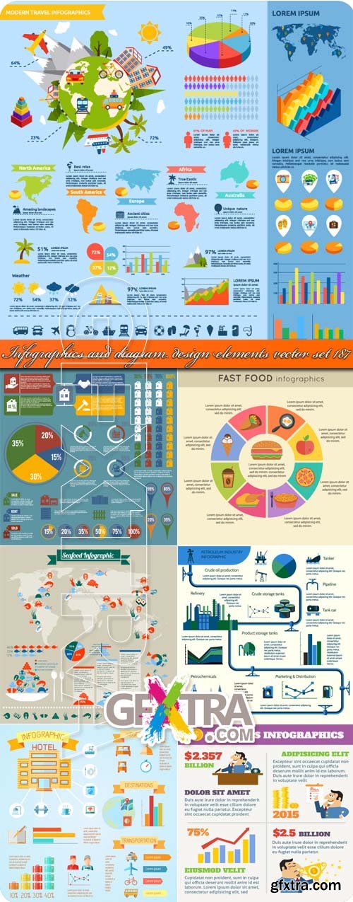 Infographics and diagram design elements vector set 187
