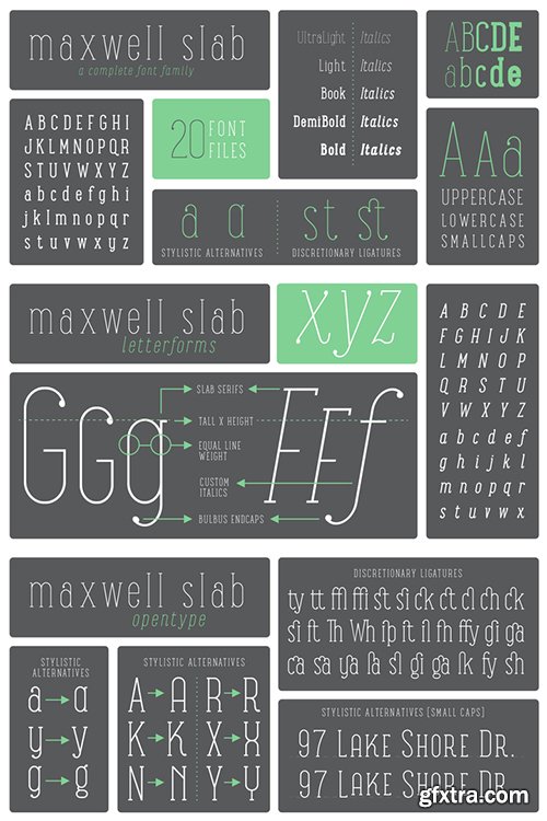 Maxwell Slab Font Family 20xOTF