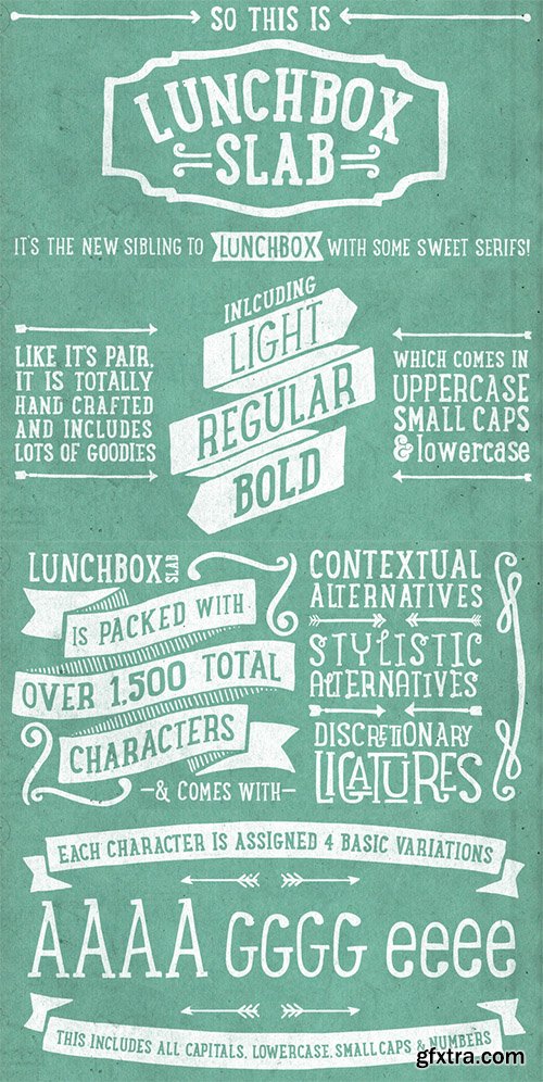 LunchBox Slab Font Family 4xOTF