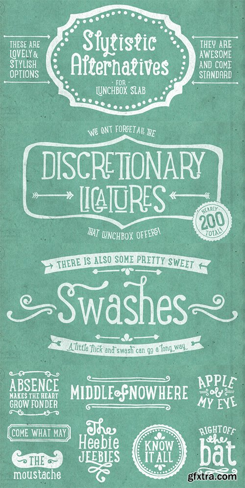 LunchBox Slab Font Family 4xOTF