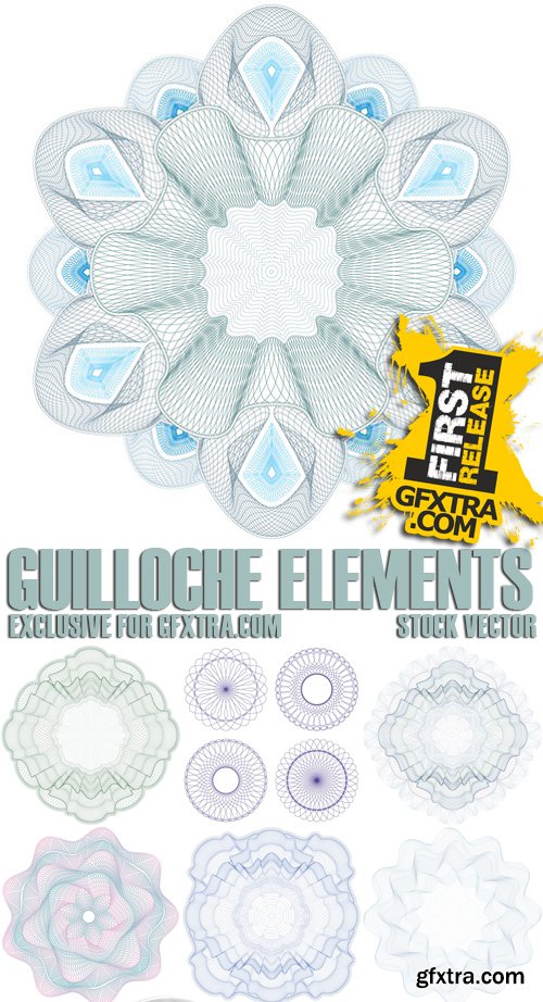 Stock Vectors - Guilloche Elements, 25xEPS Stock Vectors - Guilloche Elements, 25xEPS