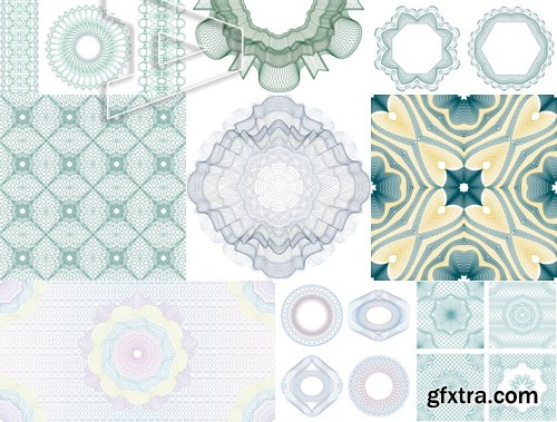 Stock Vectors - Guilloche Elements, 25xEPS Stock Vectors - Guilloche Elements, 25xEPS