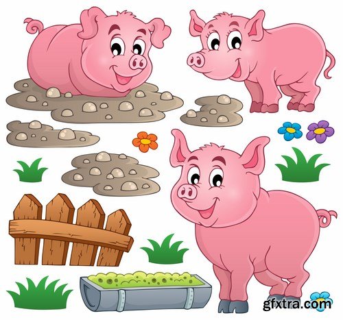Pig vector,25x EPS Pig vector,25x EPS