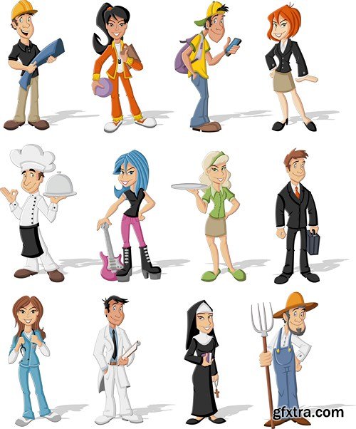 Cartoon people, 25xEPS