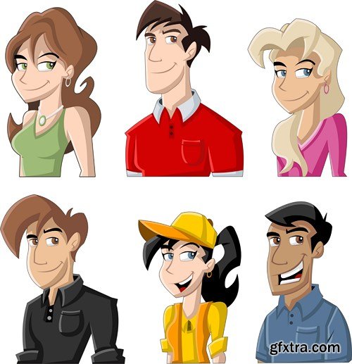 Cartoon people, 25xEPS