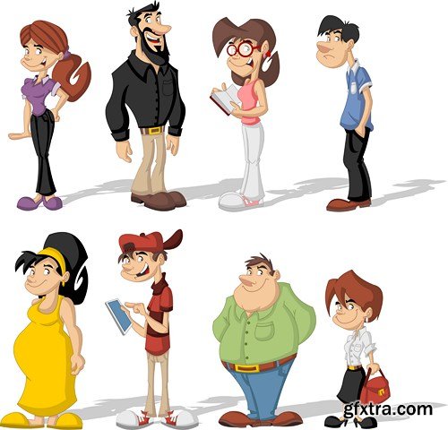 Cartoon people, 25xEPS