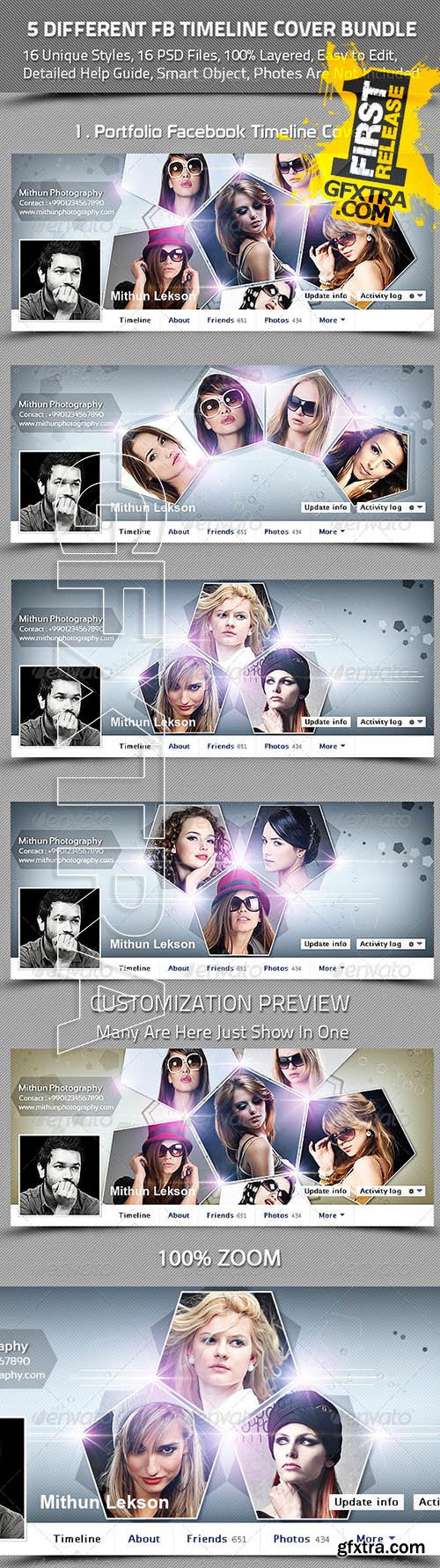 5 Different Facebook Timeline Cover Bundle - GraphicRiver 8625801