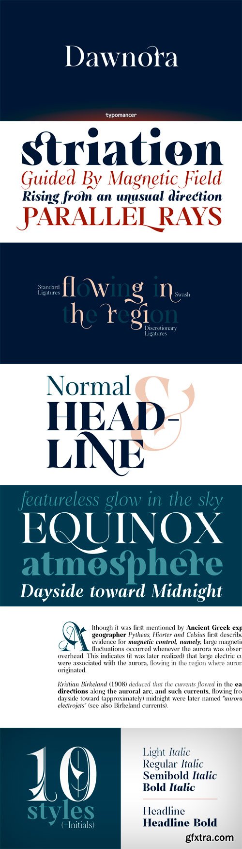 Dawnora Font Family - 11 Fonts for $190