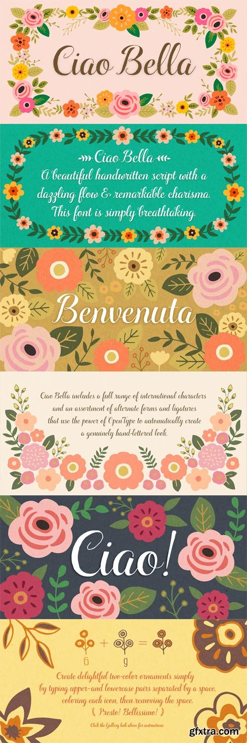 Ciao Bella Font Family - 5 Fonts for $89 Ciao Bella Font Family - 5 Fonts for $89