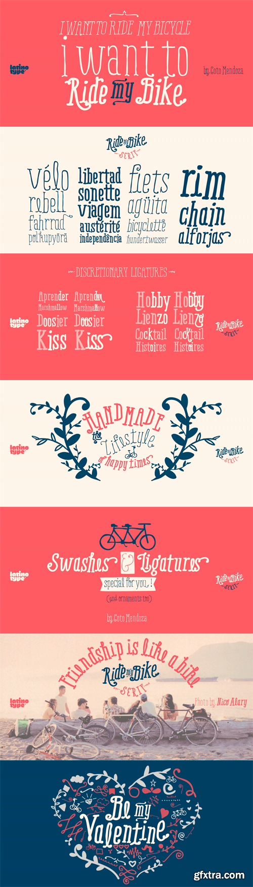 Ride my Bike Serif Font Family - 5 Fonts for $129