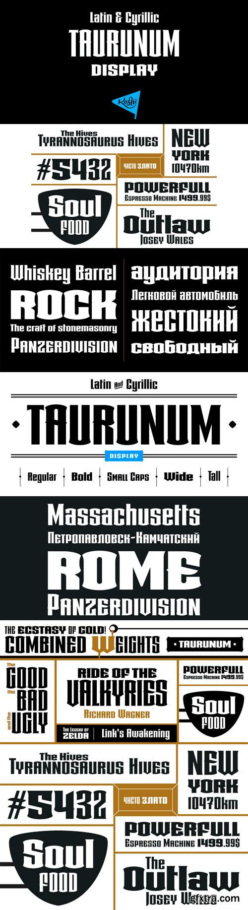 Taurunum Font Family - 5 Fonts for $100