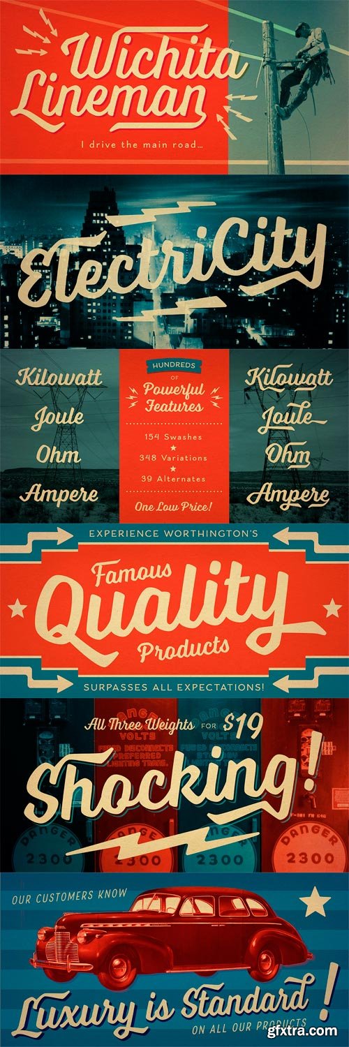 Voltage Font Family - 3 Fonts for $51
