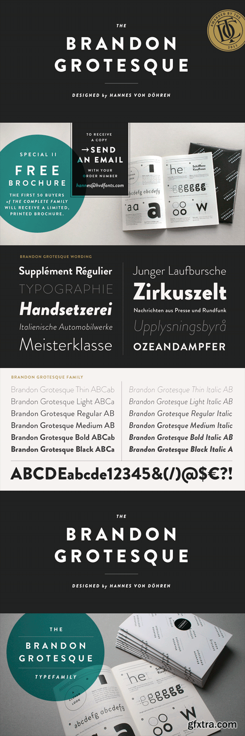 Brandon Grotesque Font Family 12xOTF