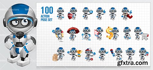 Cheerful Robot Cartoon Character Cheerful Robot Cartoon Character