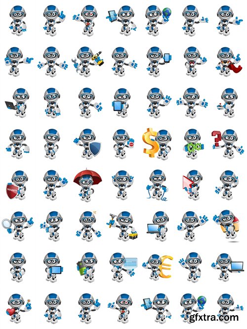 Cheerful Robot Cartoon Character Cheerful Robot Cartoon Character