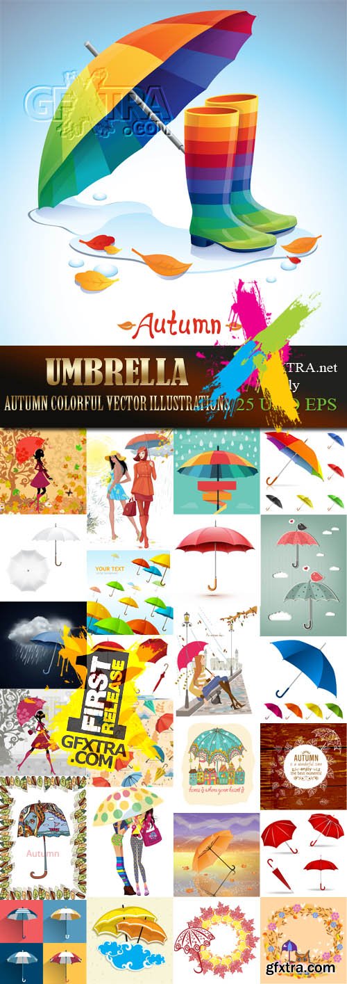 Umbrella Autumn colourful vector illustration, 25xEPS Umbrella Autumn colourful vector illustration, 25xEPS