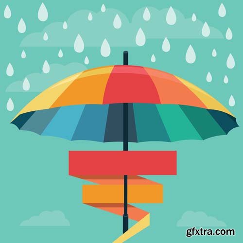 Umbrella & Autumn Colourful Vectors 25xEPS