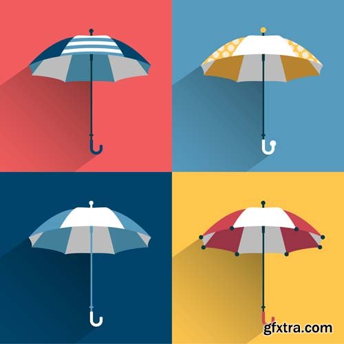 Umbrella & Autumn Colourful Vectors 25xEPS