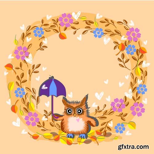 Umbrella & Autumn Colourful Vectors 25xEPS