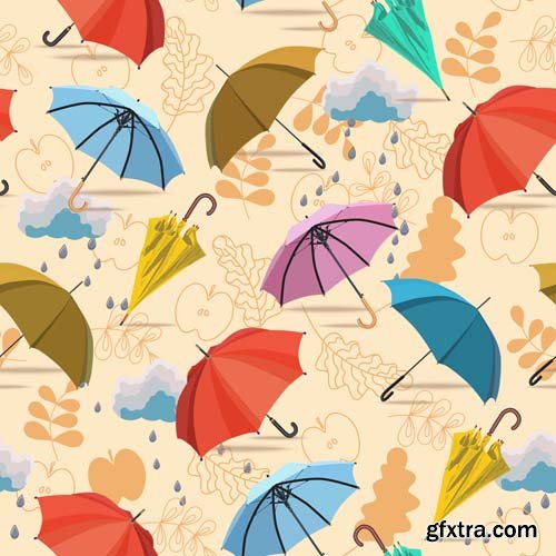 Umbrella & Autumn Colourful Vectors 25xEPS