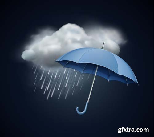 Umbrella & Autumn Colourful Vectors 25xEPS