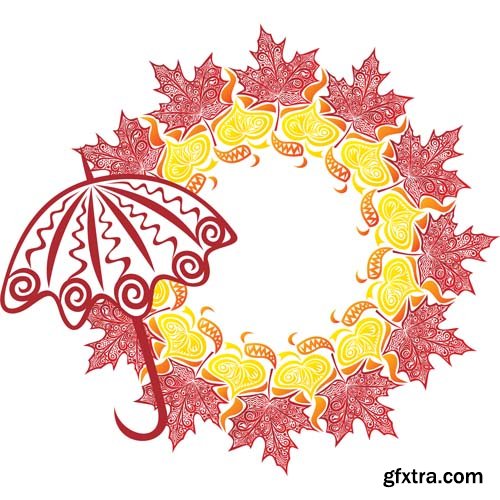 Umbrella & Autumn Colourful Vectors 25xEPS