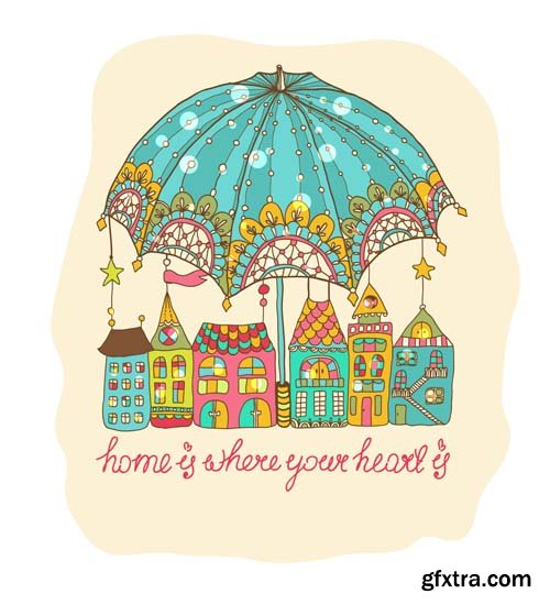 Umbrella & Autumn Colourful Vectors 25xEPS