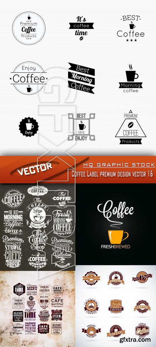 Stock Vector - Coffee Label premium design vector 16