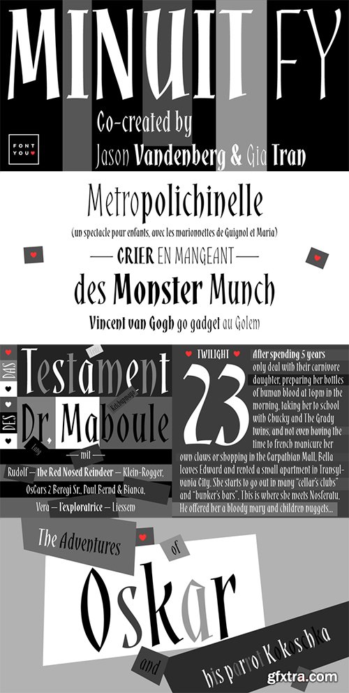 Minuit FY Font Family- 3 Fonts 105$