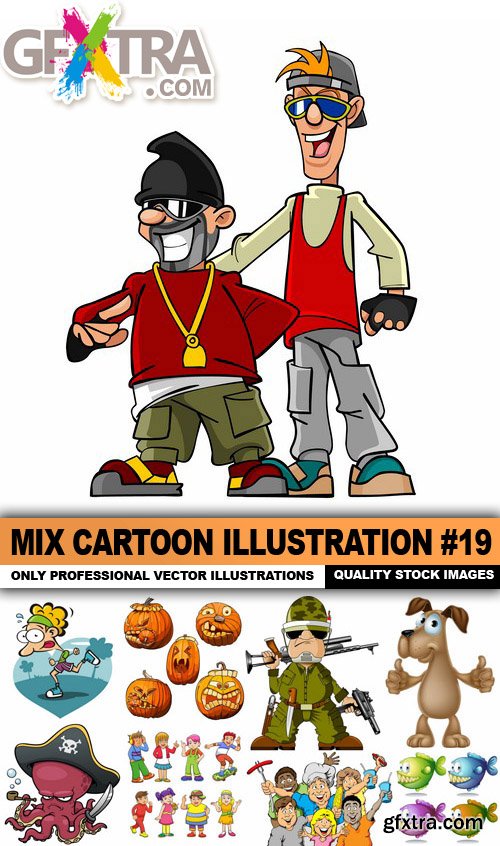 Mix Cartoon Illustration #19 - 25 Vector