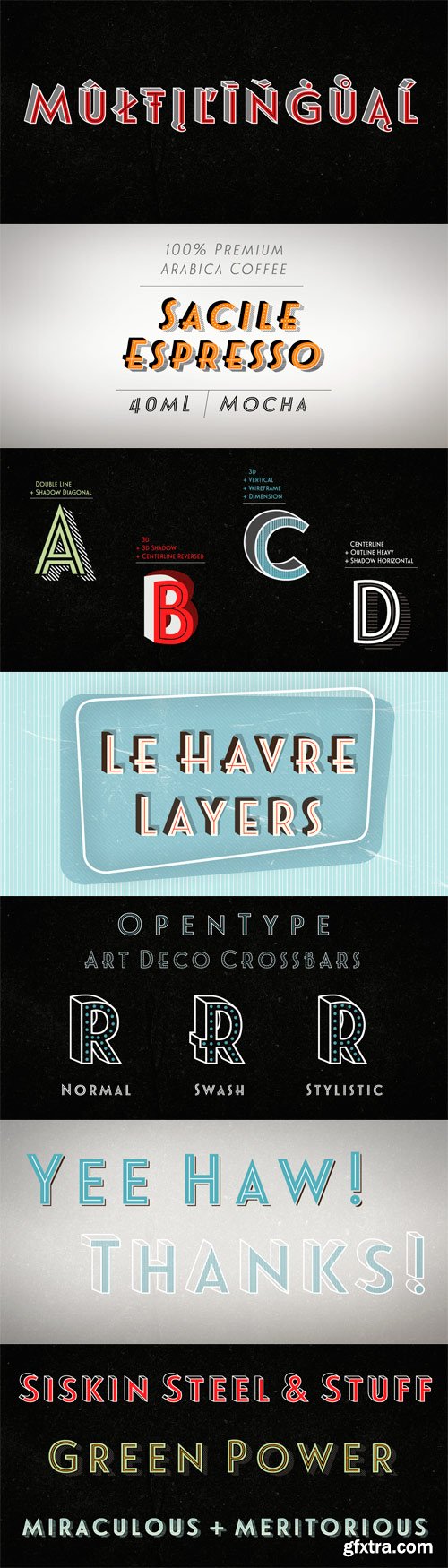 Le Havre Layers Font Family - 21 Fonts for $69 Le Havre Layers Font Family - 21 Fonts for $69
