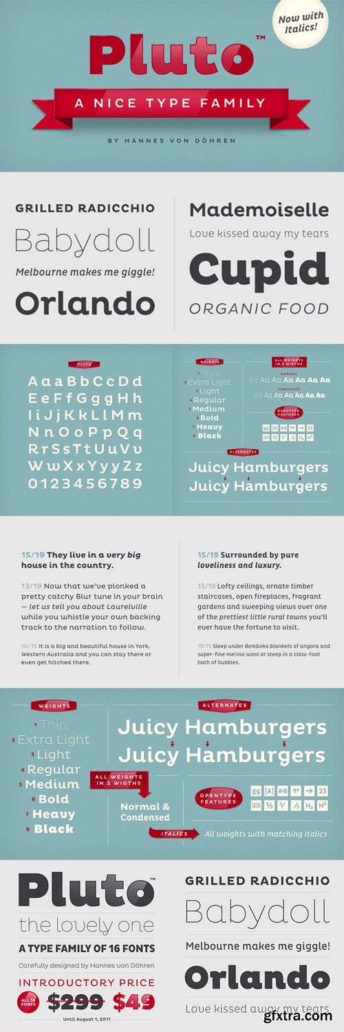 Pluto Font Family - 16 Fonts for $299