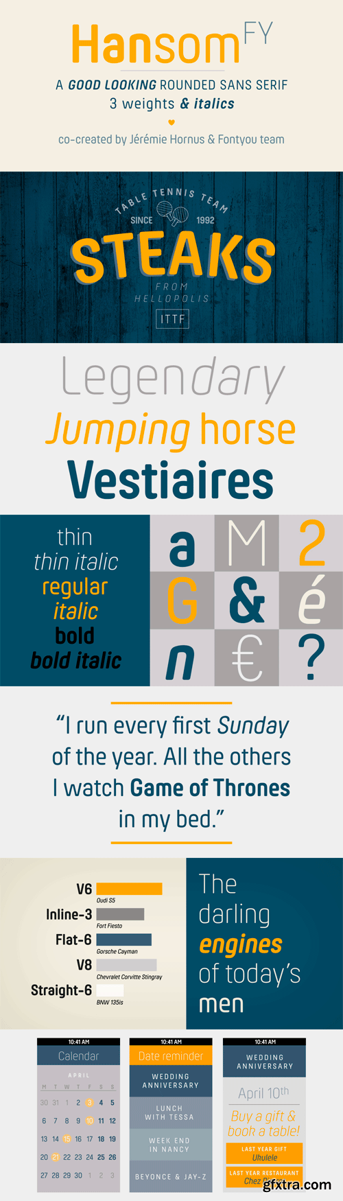 Hansom FY Font Family - 6 Fonts for $137