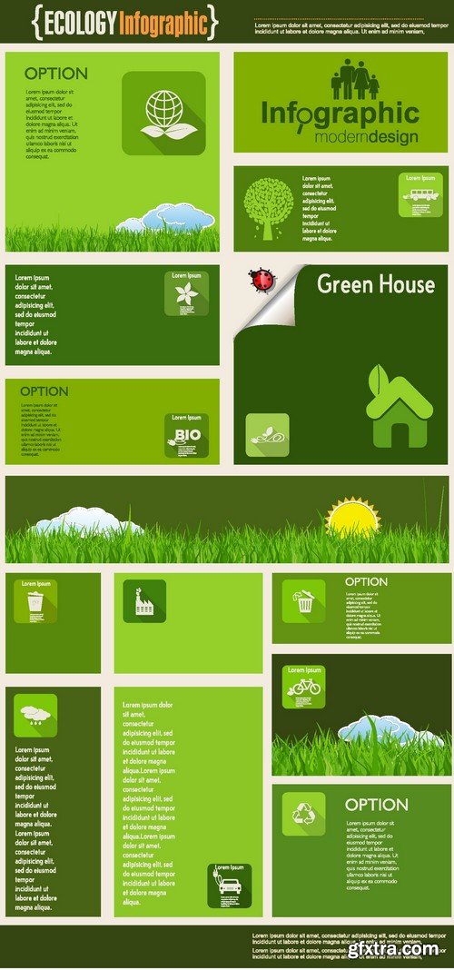 Ecology Infographic Templates #4, 25xEPS