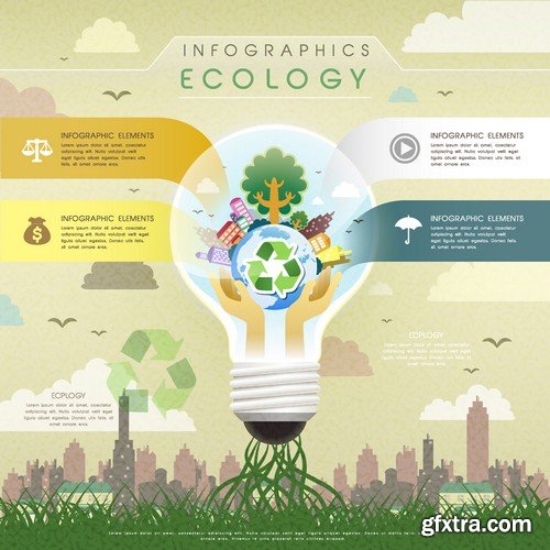 Ecology Infographic Templates #4, 25xEPS