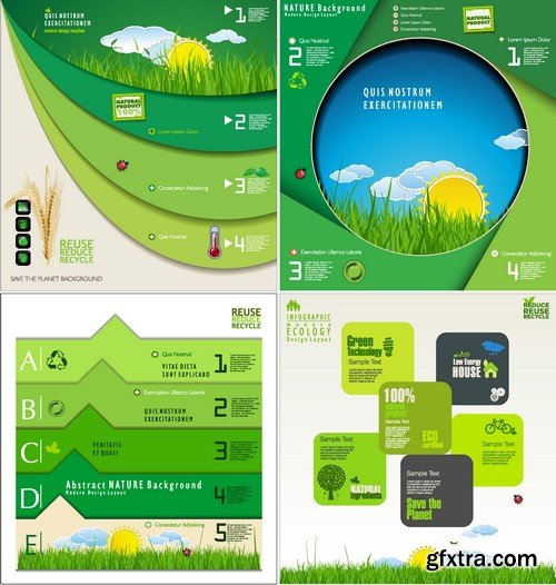 Ecology Infographic Templates #4, 25xEPS