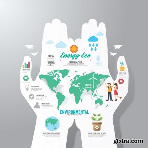 Ecology Infographic Templates #4, 25xEPS