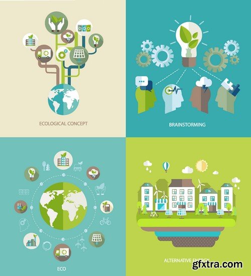 Ecology Infographic Templates #4, 25xEPS