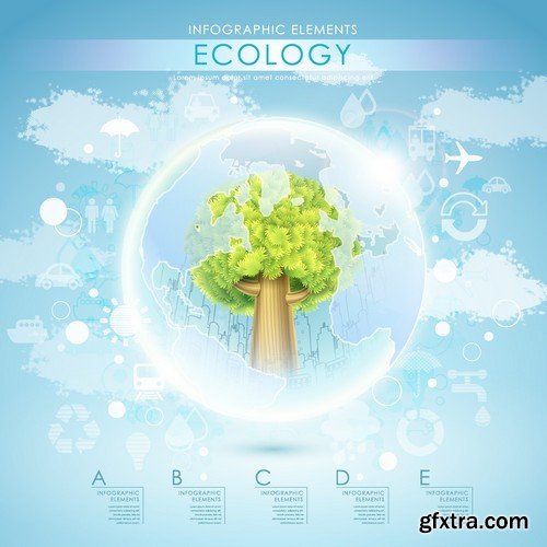 Ecology Infographic Templates #4, 25xEPS