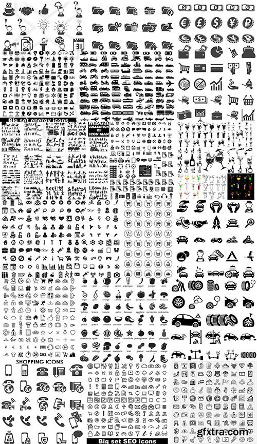 Black Icons MEGA Collection, 25xEPS