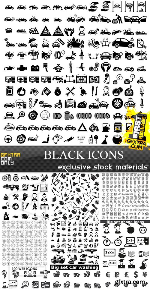 Black Icons MEGA Collection, 25xEPS