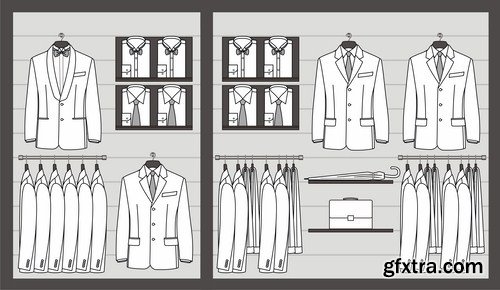 Suits Collection - 25 Vector